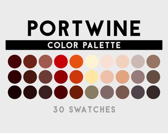 Portwine Color Palette For Procreate, Adobe Photoshop, Adobe Illustrator, Affinity Designer, Affinity Photo