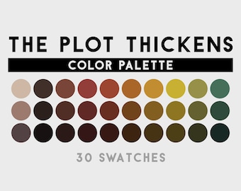 The Plot Thickens Color Palette For Procreate, Adobe Photoshop, Adobe Illustrator, Affinity Designer, Affinity Photo