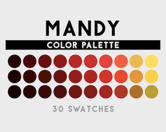 Mandy Color Palette For Procreate, Adobe Photoshop, Adobe Illustrator, Affinity Designer, Affinity Photo