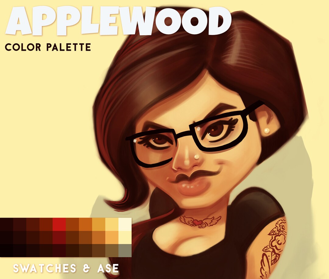 Applewood Color Palette for Procreate, Adobe Adobe