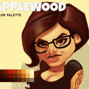 Applewood Color Palette For Procreate, Adobe Photoshop, Adobe Illustrator, Affinity Designer, Affinity Photo