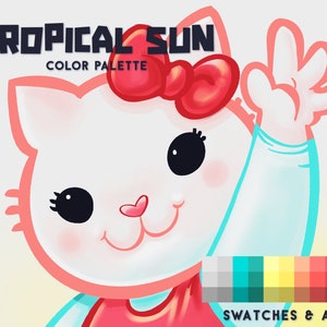Tropical Sun Color Palette For Procreate, Adobe Photoshop, Adobe Illustrator, Affinity Designer, Affinity Photo