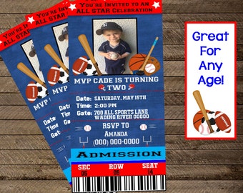 sports theme invite etsy