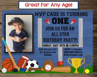 sports theme invite etsy