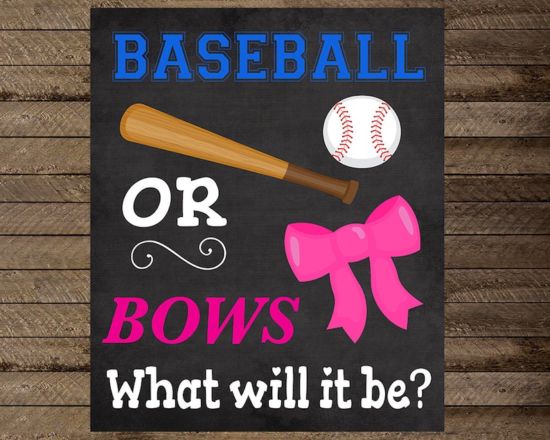 Baseball or Bows Gender Reveal Party Gender Reveal Etsy