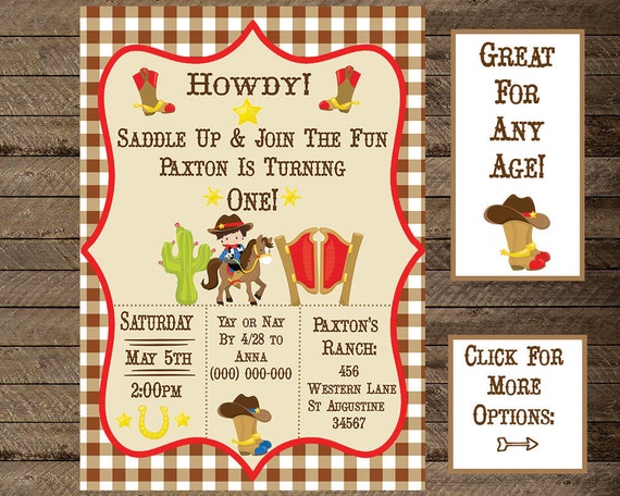 cowboy invite cowboy invitation
