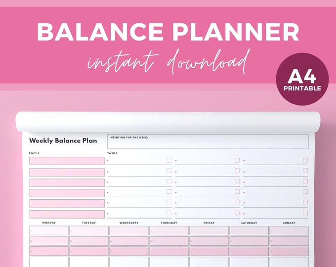 Weekly Balance Check Planner This item is unavailable - Etsy