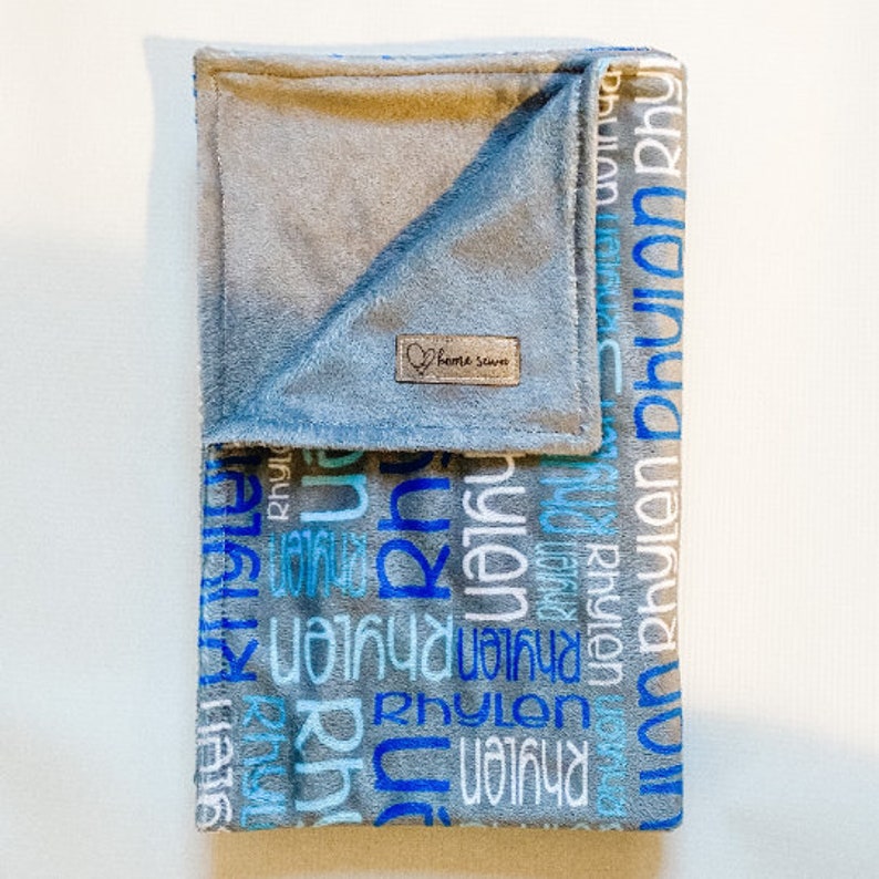 Blue and Green Baby Blanket Name Blanket Birth Stat Etsy Canada