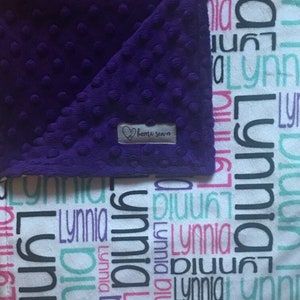 Pink and Purple Baby Blanket - Minky Baby Blanket - Name Blanket - Custom Baby Blanket - Personalized Baby Blanket - Baby Shower Gift