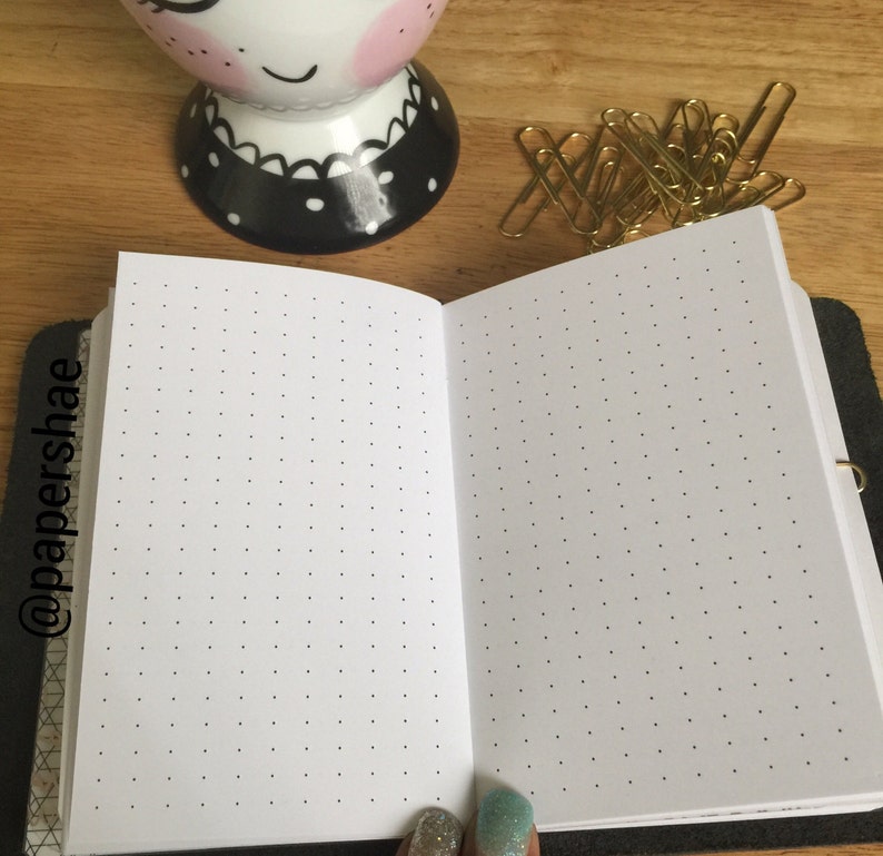 Traveler's Notebook Dot Grid Printed Planner Inserts | Etsy