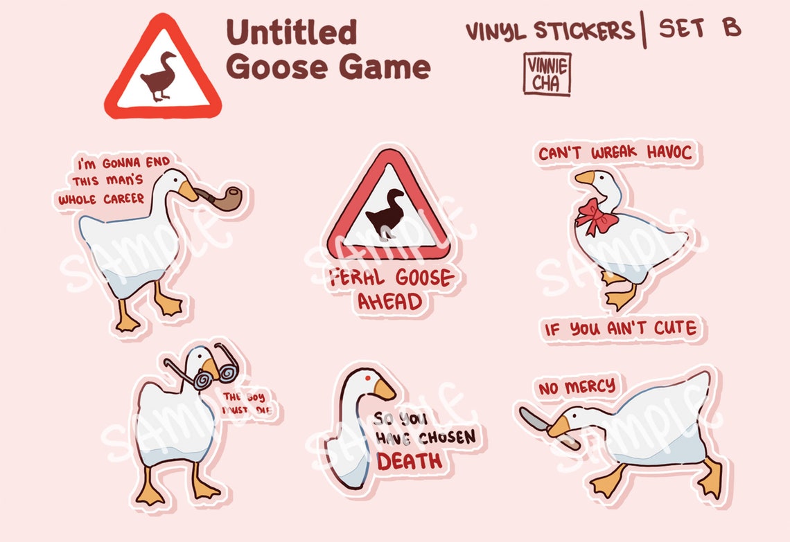 Untitled Goose Game Vinyl Stickers Set B Etsy
