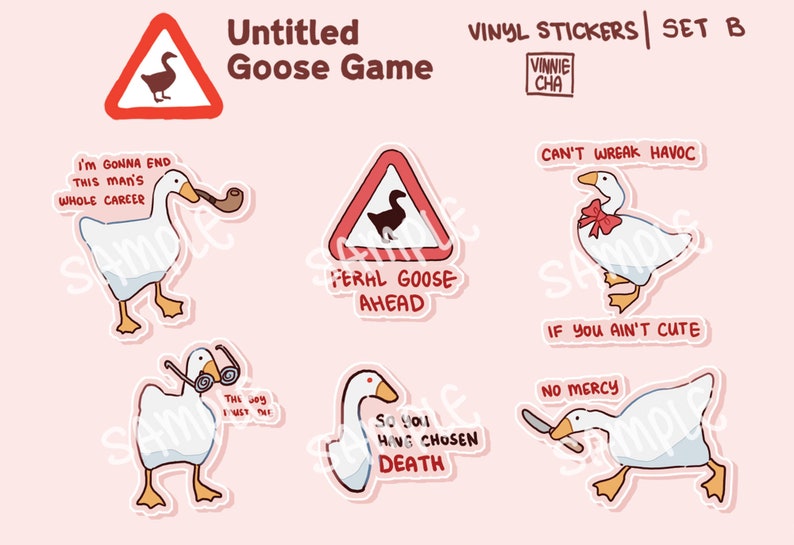Untitled Goose Game Vinyl Stickers Set B Etsy