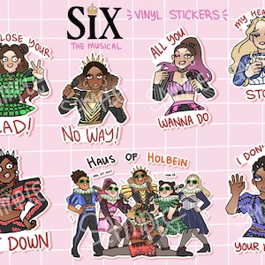 SIX the Musical Vinyl Stickers