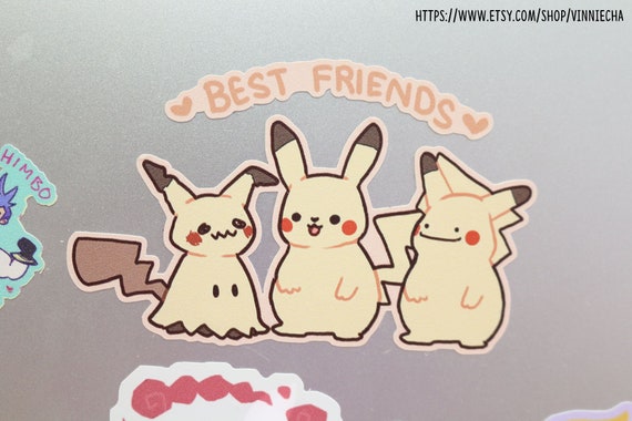 Pika x Mimikyu Vinyl Sticker Laptop Stickers Cute Stickers