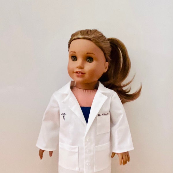 Medical Lab Coat, For 18 Inch Dolls, Professor Gift, Free Personalization, Dolls Lab Coat, Scrubs Separate, Graduation Gift, Veterinary Gift