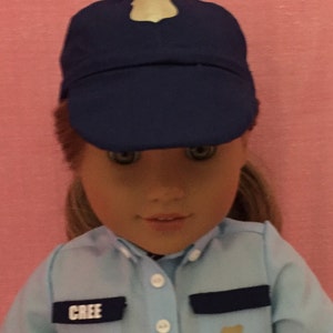 Doll Clothes, Sheriff, or Police Uniform, Cap Included, Free Personalization, 18 Inch Doll Clothes, 3 Piece Outfit, Gift for Kids, Uniforms image 5