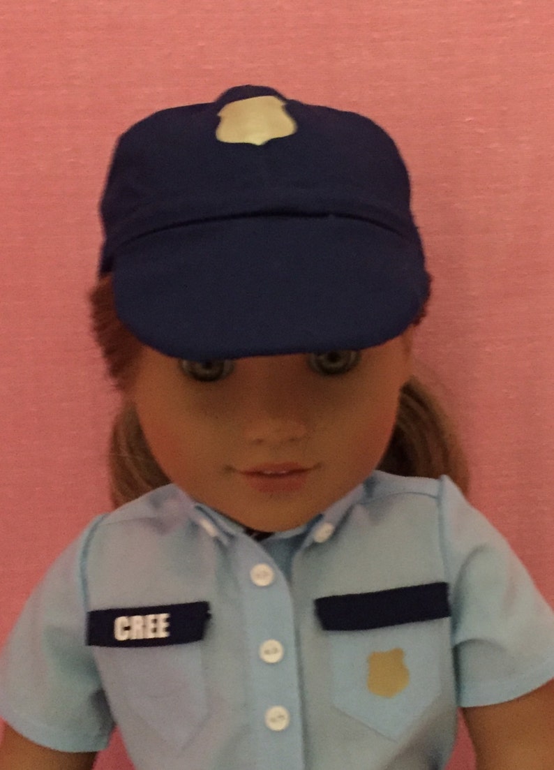 Doll Clothes, Sheriff, or Police Uniform, Cap Included, Free Personalization, 18 Inch Doll Clothes, 3 Piece Outfit, Gift for Kids, Uniforms image 5