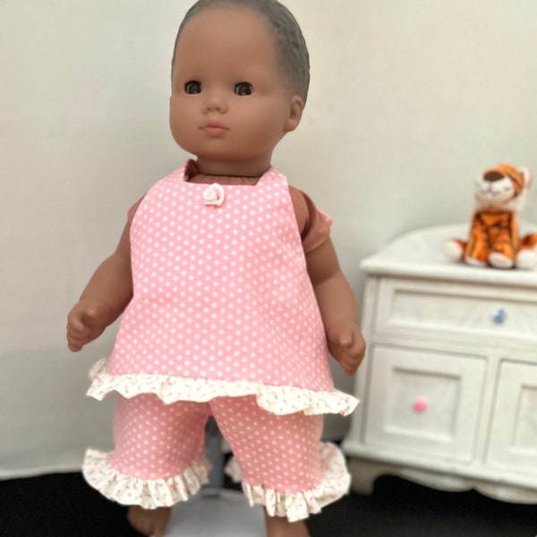 15 in doll outfit, Itsy bitsy doll dress Expertly handmade, Birthday party gift, 2 piece outfit, Cute baby doll outfit, Gift for Girl,