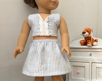 3 piece Doll Outfit, pants top skirt, versatile outfit, birthday gift, professional sewist, made by Who'sThatDoll, casual wear, eye catching