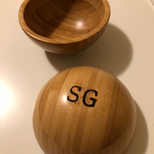 Cuenco de bambú personalizado que puedes decirme que queme tu inicial en