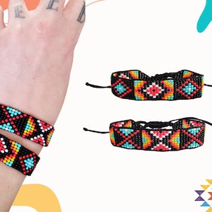 Ethnic Bracelet Tribal Bracelet Handwoven Seed Bead Bracelet BOHO Bracelet Shamanic Bracelet Slowmade Bracelet Gipsy Maya Bracelet Hurichol