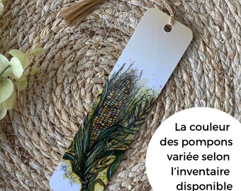 Bookmark bookmark with handmade pompom