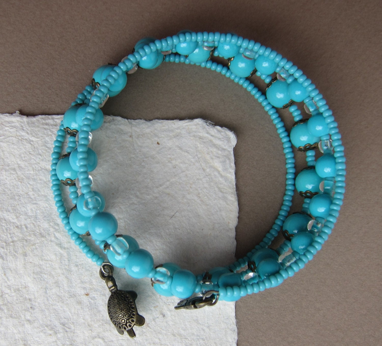 Nautical set of Two Bracelets & Earrings Aquamarine color | Etsy
