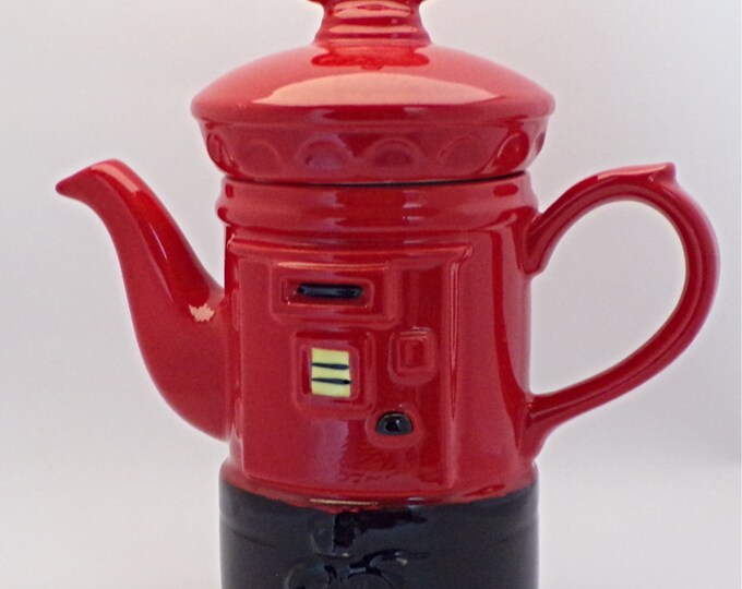 P&K Post Box Teapot Made in England Red Post Box Teapot Etsy