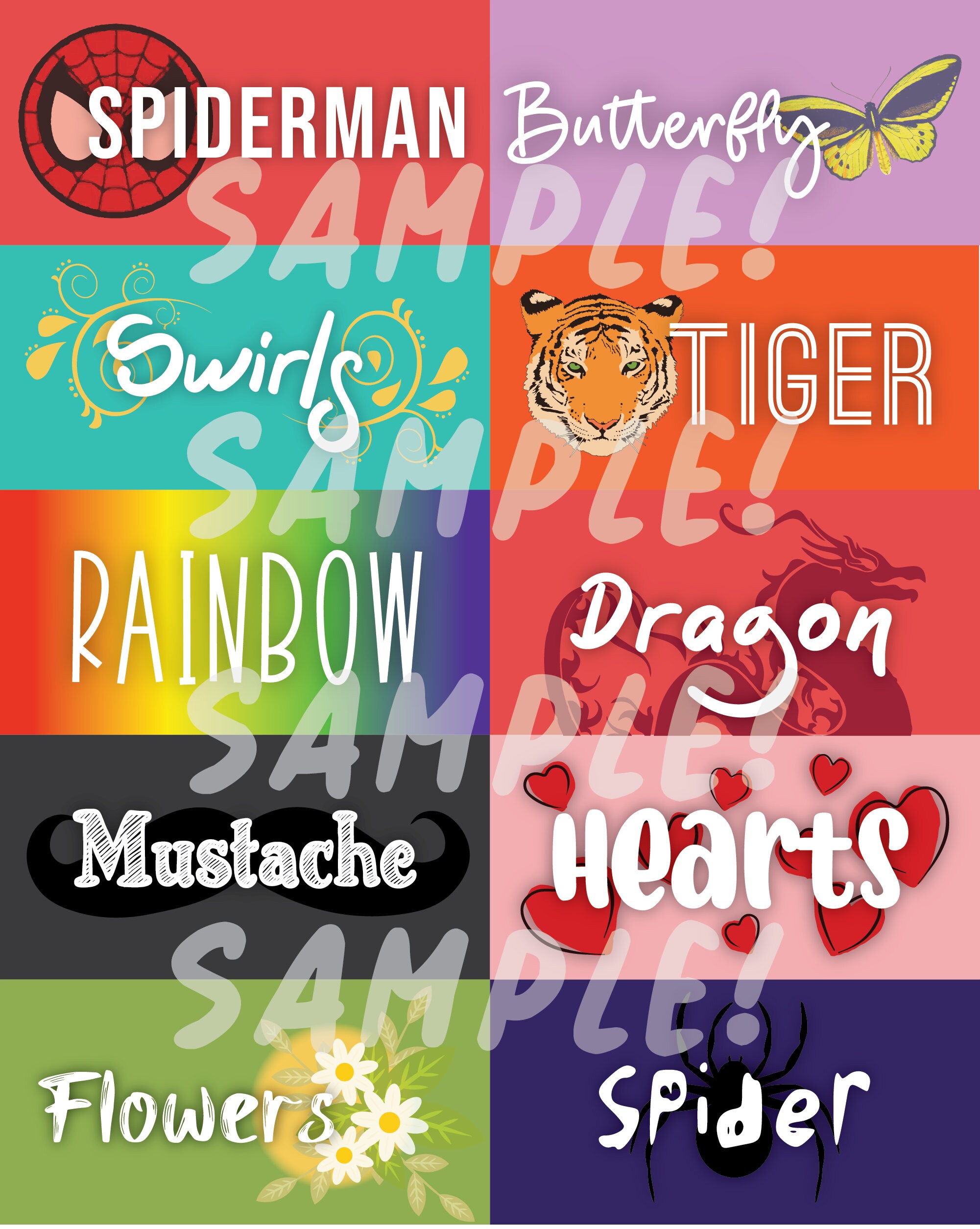 Face Painting Word Board 20 Designs Face Painting Designs Etsy