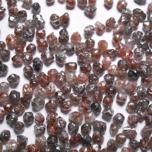 2.00MM to 2.25MM - 10 per 1 Carat - Natural Uncut Rough Diamond Rohdiamant Brut Diamant - Black Red Round Irregular