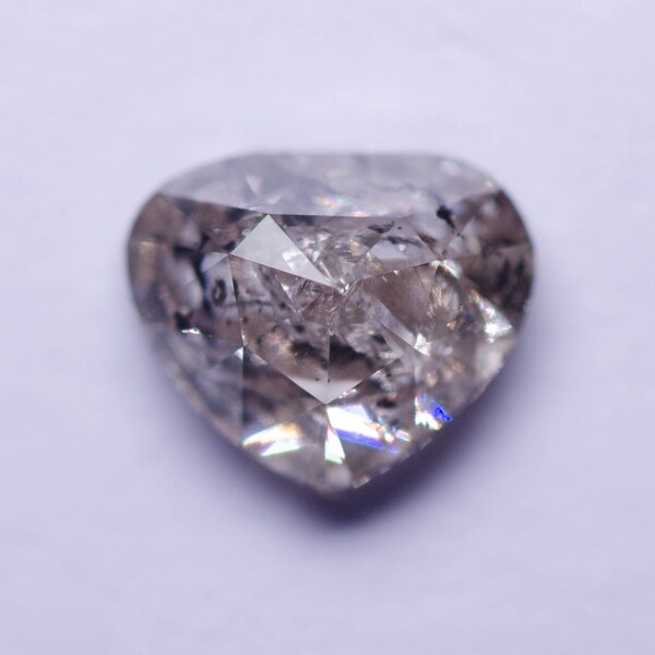 1.07 Carat Natural Untreated Cut Polished Diamond Salt and Pepper Geometric Heart Rose Cut