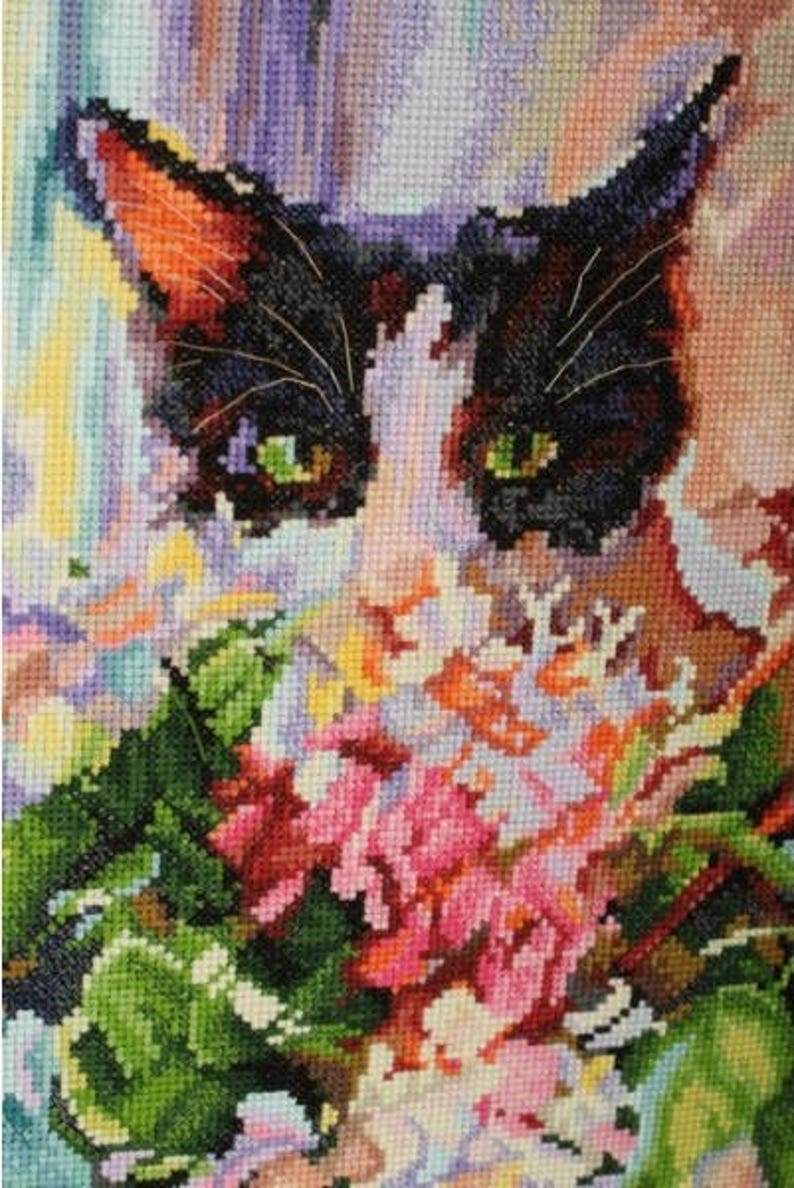 Cat/'s green glance Counted Cross Stitch Kit RTO
