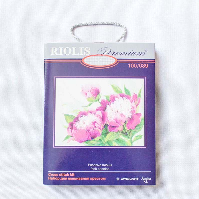 Pink Peonies Counted Cross Stitch Kit RIOLIS 100039
