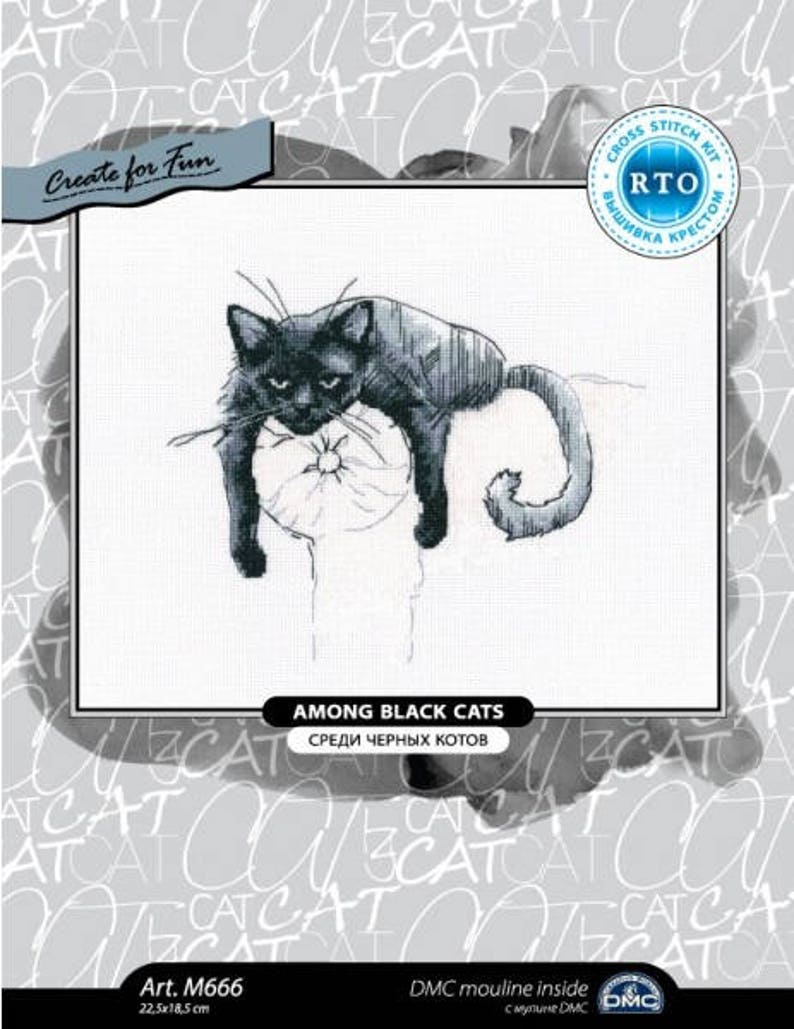 Among black cats Cross Stitch Kit RTO M666