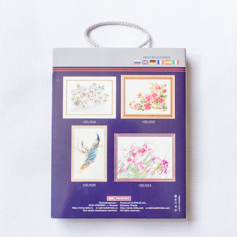 Pink Peonies Counted Cross Stitch Kit RIOLIS 100039