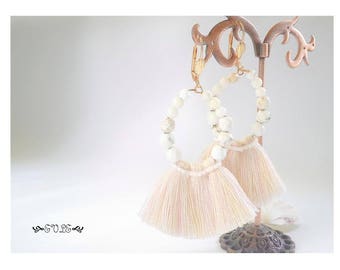 Tassel Earrings, Tassels Earring, Tassel Earrings, Tassels Earrings, Peach Tassel Earrings, Peach Tassels Earrings, Dangle Earrings