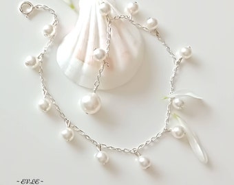 Pearl Bridal Bracelet White Ivory Swarovski Pearl bracelet Bridesmaid Gift Wedding Jewelry Bridal Party Gifts Dainty Romantic, Delicate