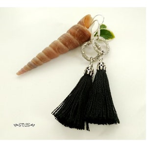Tassel Earrings, Black Tassel Earring, White Tassel Earring, Black Tassels Earrings, White Tassels Earring, Dangle Earrings, Tassels Earring