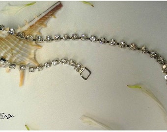 Handmade Swarovski Crystal Tennis Bracelet: Bridal Rhinestone Bracelet