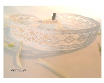 Weiße Spitze Choker Halsband, Choker, Viktorianischer Stil, Geschenk für Sie