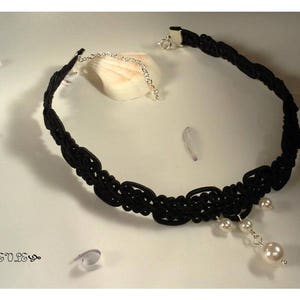 Pearl Choker, Black Lace Choker, Pearl Pendant Choker, Lace Choker, Choker Necklace, Victorian Choker, Gift for Her
