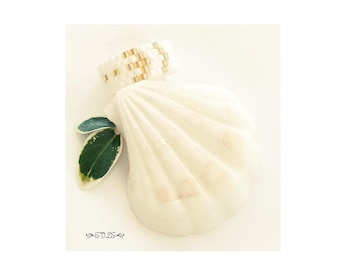 Rocailles Perlenring Gold & Weiss: Miyuki Delica Boho Schmuck