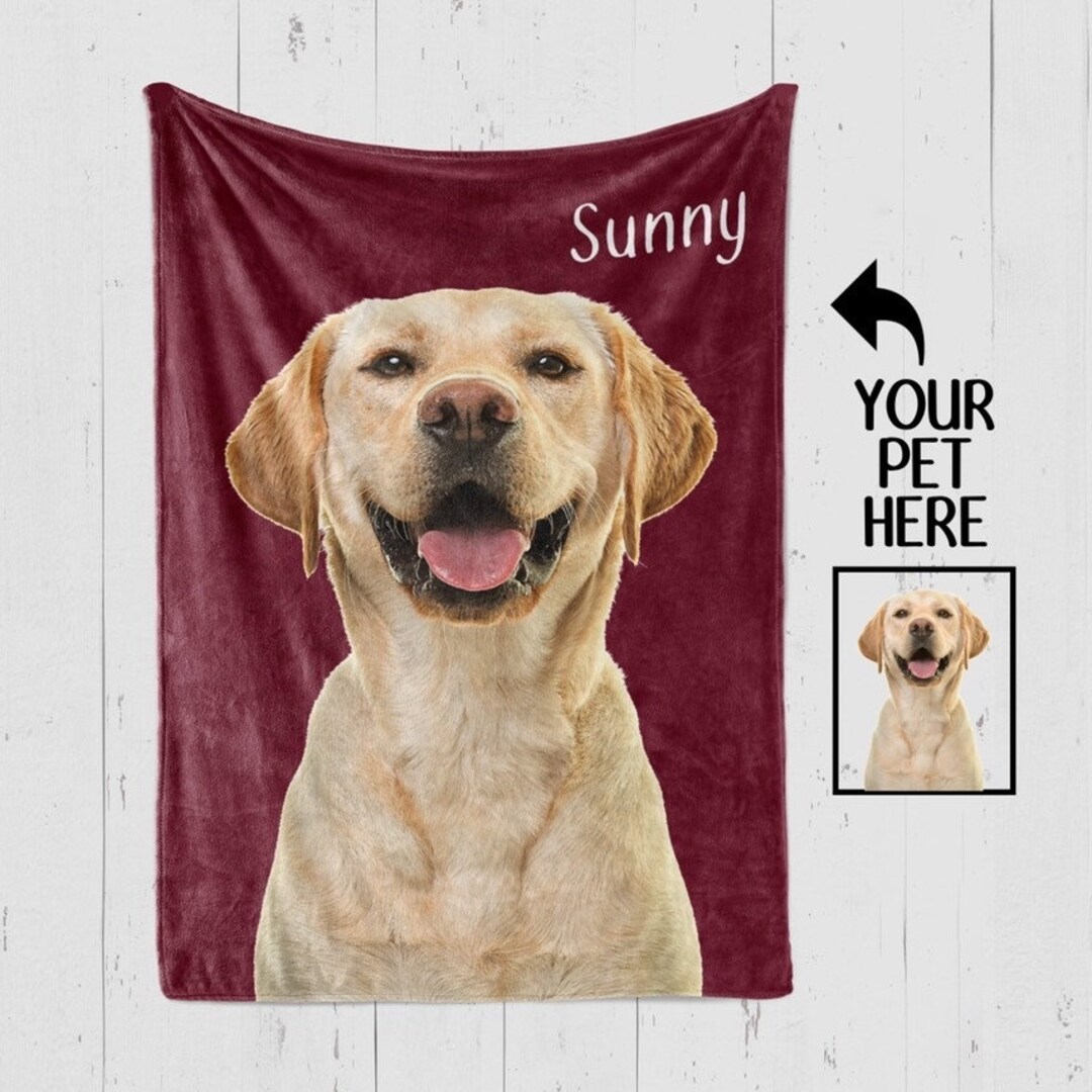 Personalized Pet Photo Blanket Custom Pet Photo Blanket Custom Dog Face