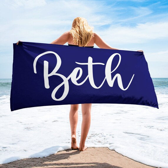 Esthqetic Personalized Beach Towel - Custom Name Text, 30x60 Inches, Microfiber, Great Gift Idea - View #10