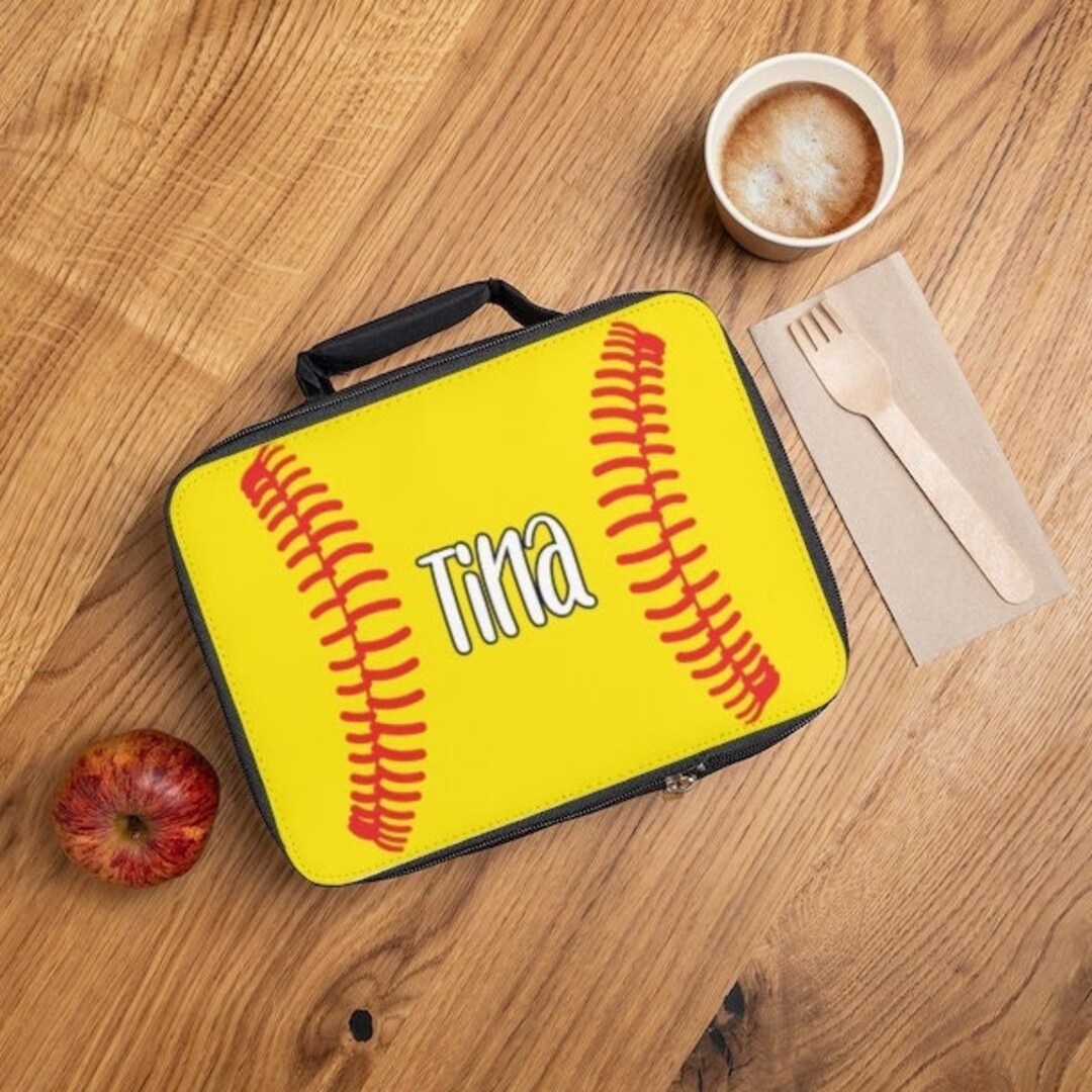 Custom Lunch Box Personalized Lunch Box Softball Lunch Box Custom Name