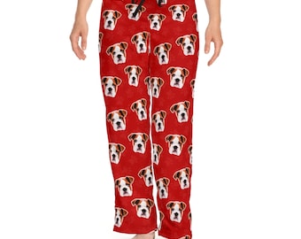 Personalized Dog Photo Pajamas - Custom Dog Photo Pajamas - Custom Dog Face Pajamas - Pet Face Pajamas - Dog Face Pajama Pants-THIN pants