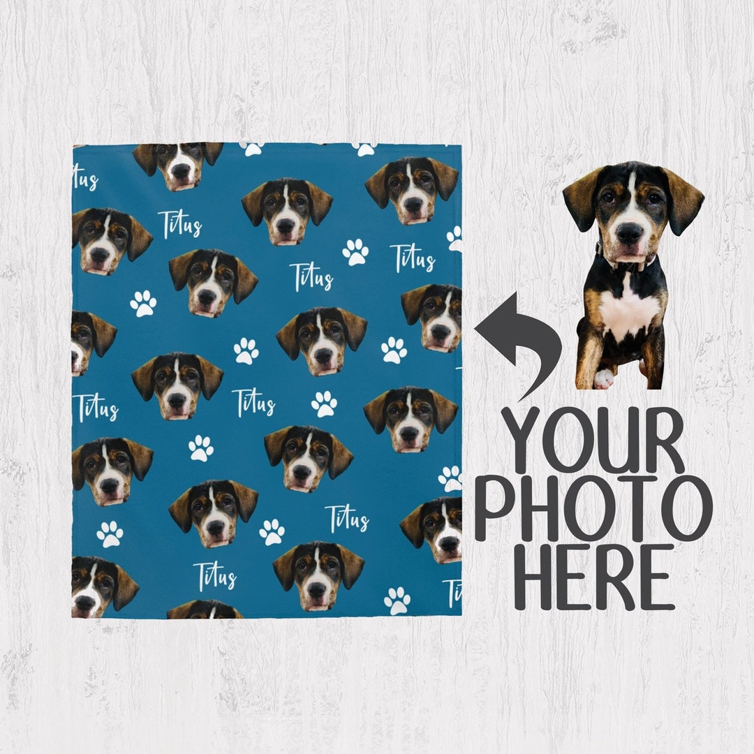 Custom Dog Face Blanket Custom Pet Photo Blanket Personalized Pet