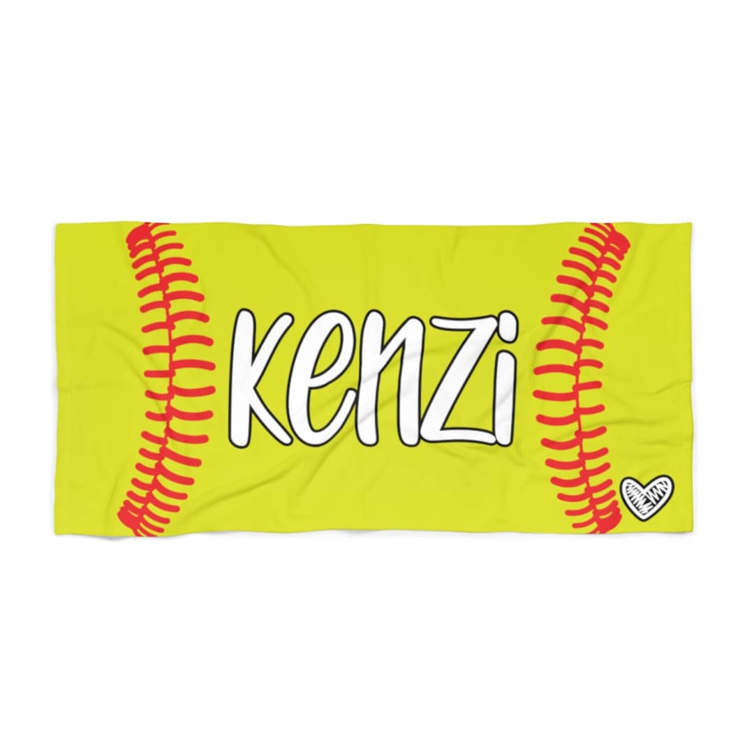 Softball Beach Towel Custom Beach Towel Softball Towel Pool Towel