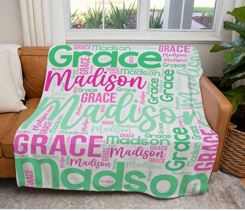 Custom Blanket With Name Personalized Blanket Name Blanket Etsy