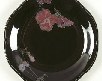 Mikasa Tango Dinner Plate: Floral China on Black